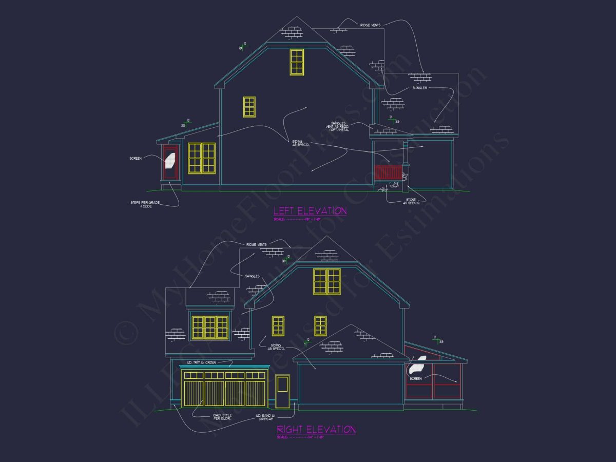 Stunning house Floor Plan with Blueprint Designs and CAD