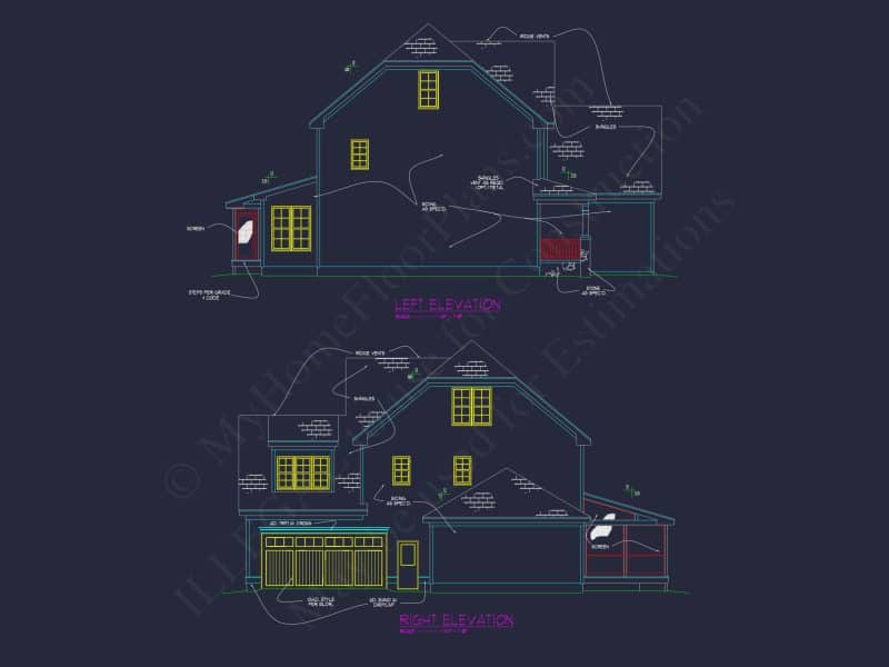Stunning house Floor Plan with Blueprint Designs and CAD