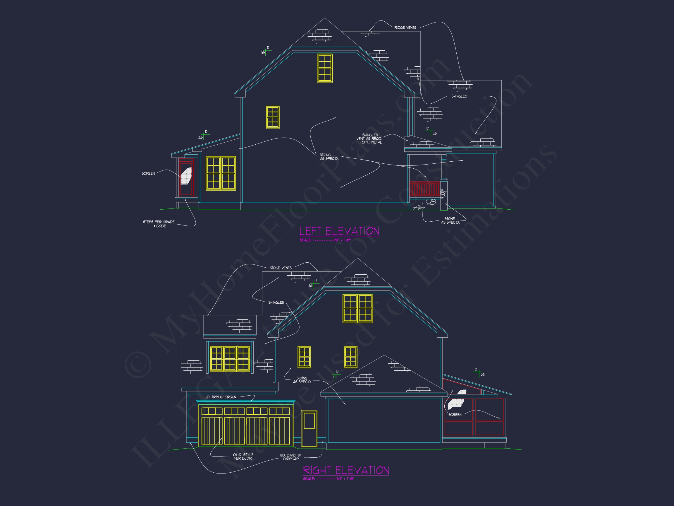 Stunning Home Floor Plan with Blueprint Designs and CAD