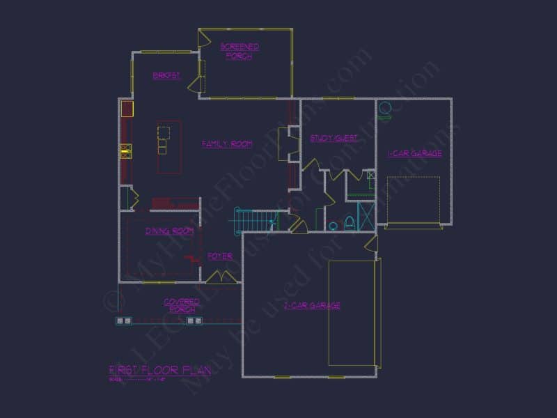 Stunning house Floor Plan with Blueprint Designs and CAD