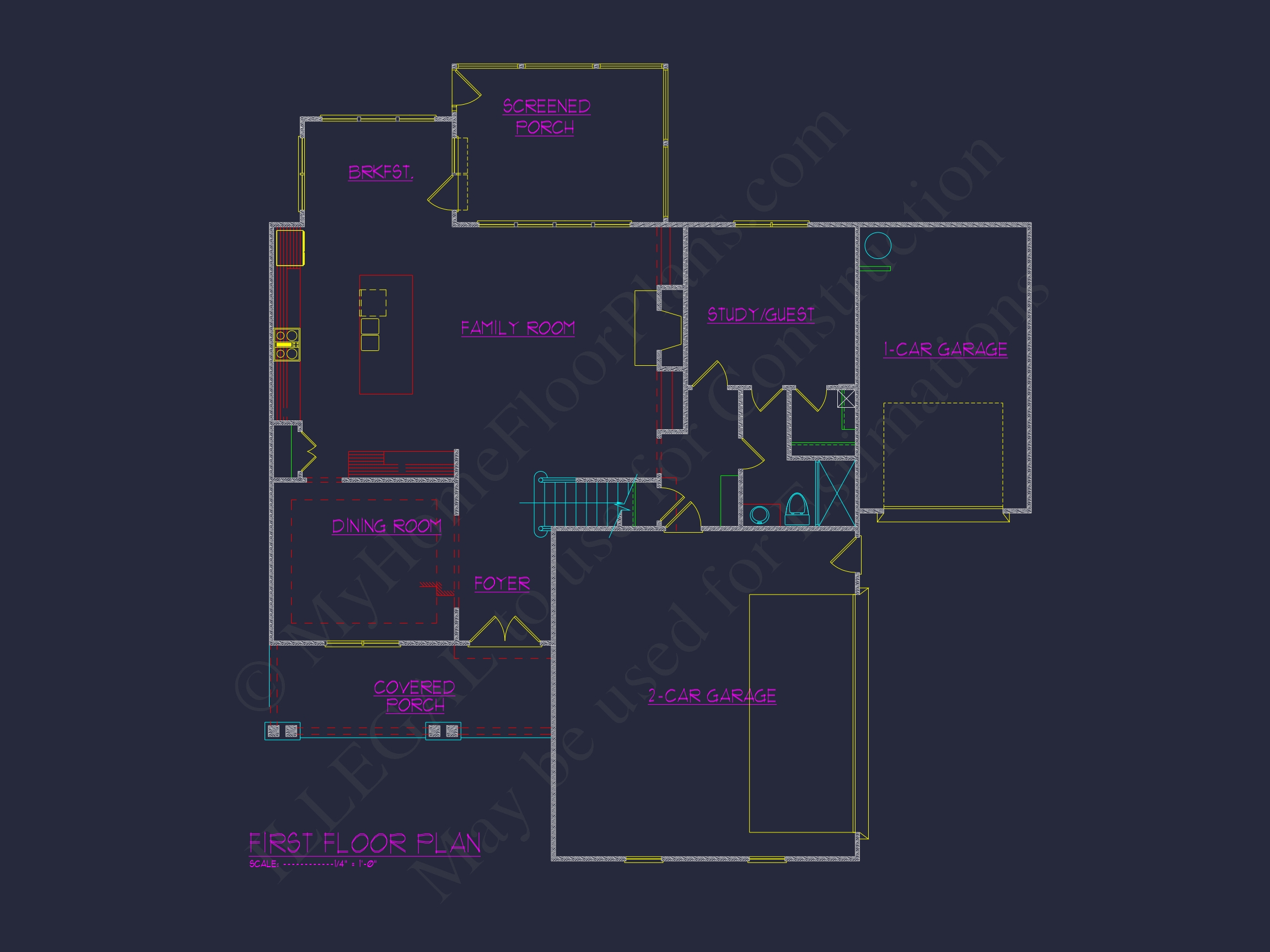 Stunning Home Floor Plan with Blueprint Designs and CAD