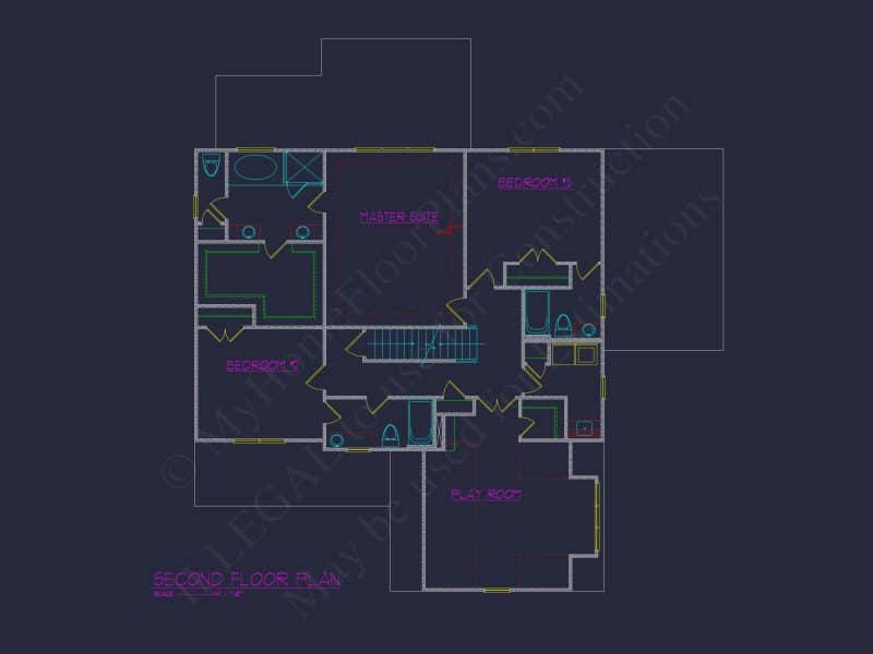 Stunning house Floor Plan with Blueprint Designs and CAD