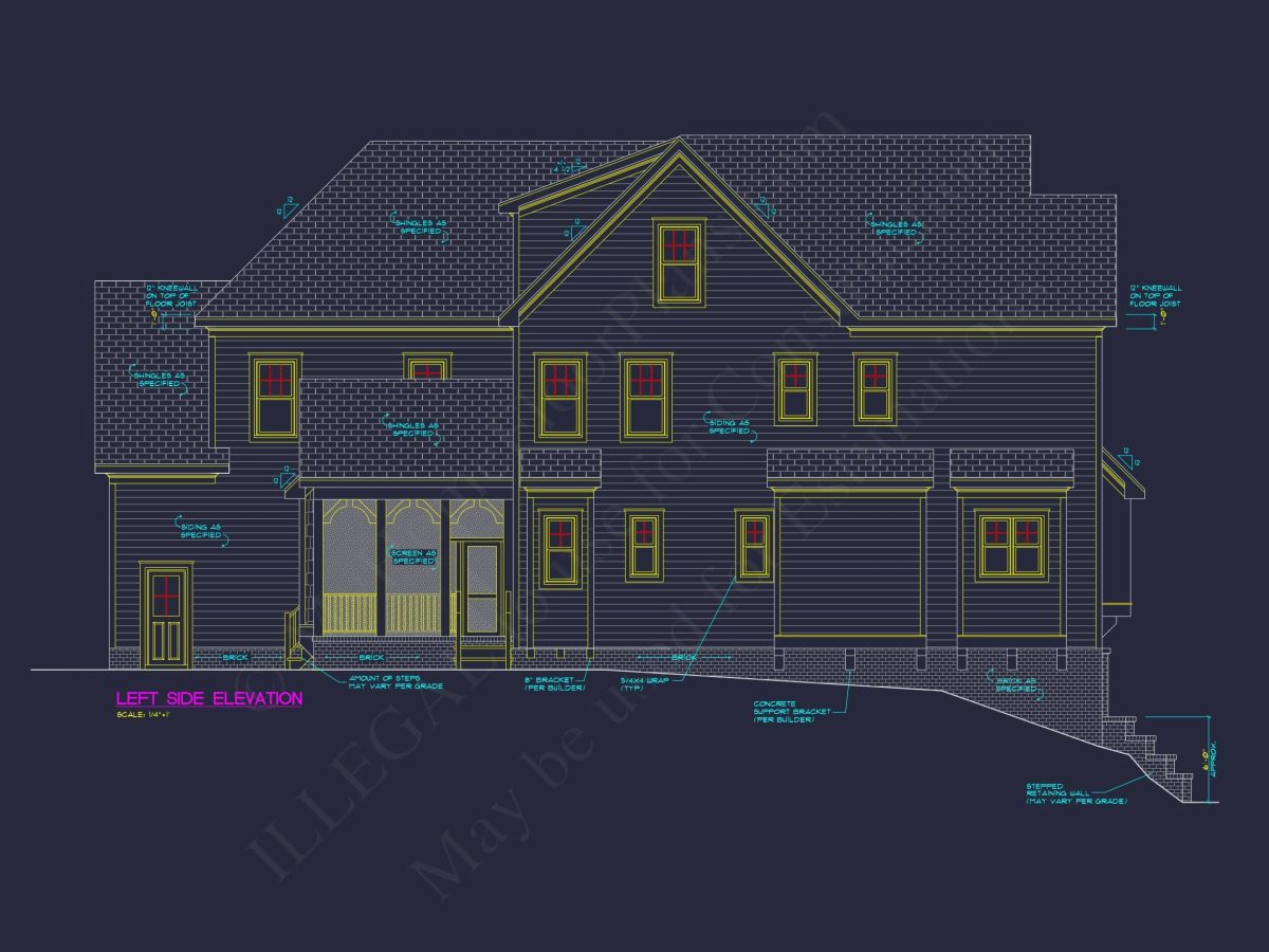 Stunning house Floor Plan with Blueprint and CAD Designs