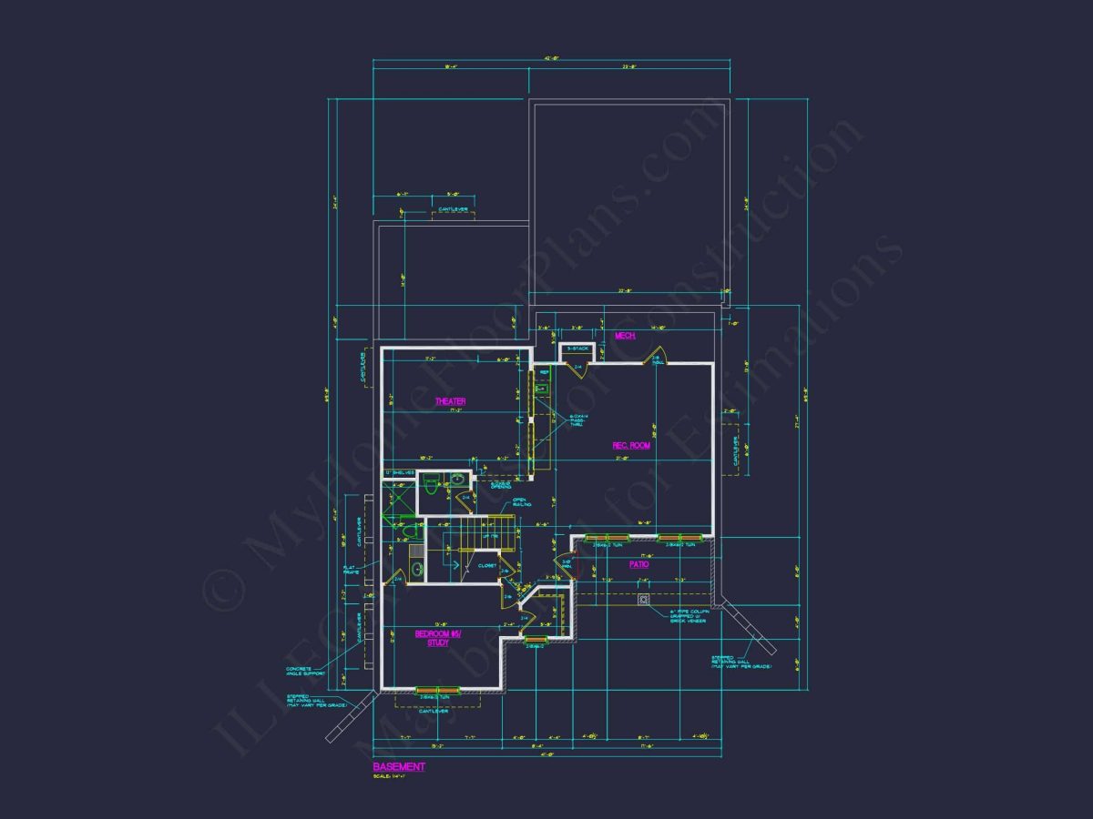 Stunning house Floor Plan with Blueprint and CAD Designs