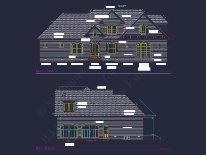 Stunning house Floor Plan with CAD Blueprints and 2-Story Design