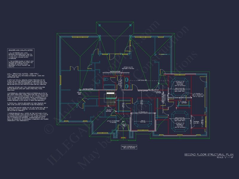 Stunning house Floor Plan with CAD Blueprints and 2-Story Design