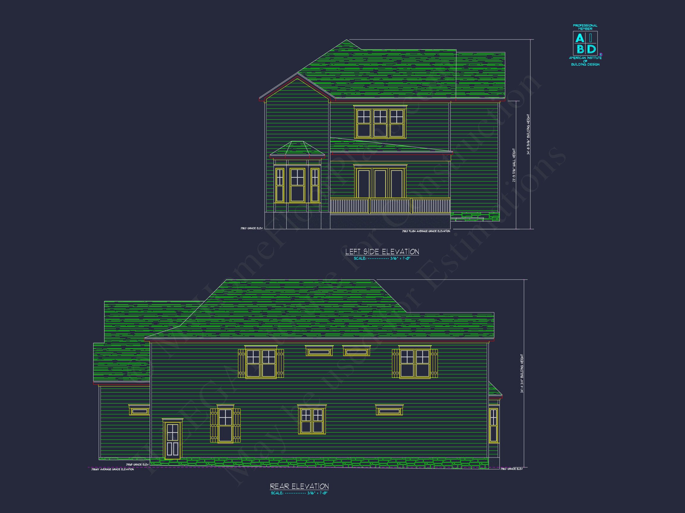 Stunning house Floor Plan – 5 Bedrooms,2 Floors,CAD Designs