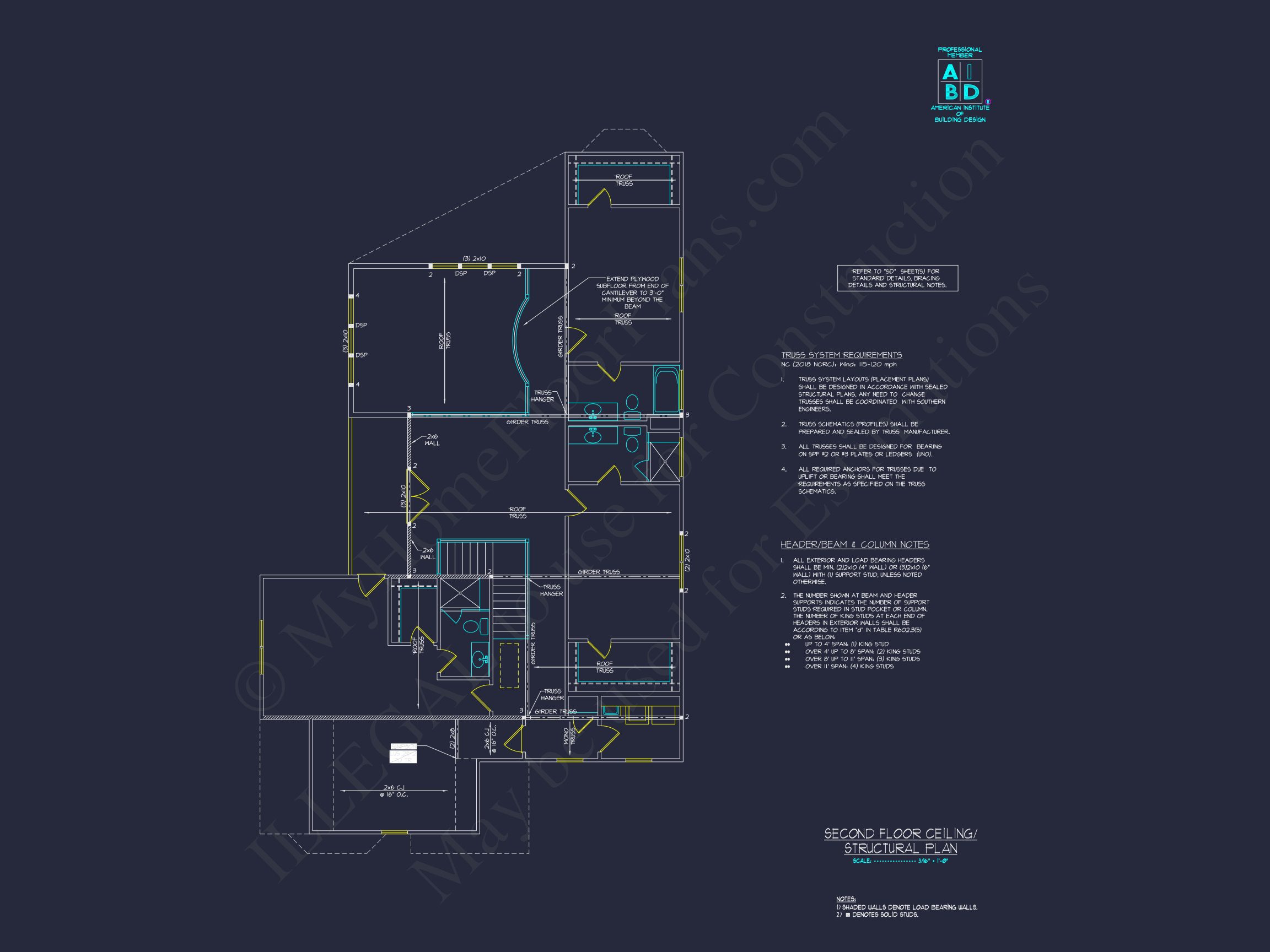 Stunning house Floor Plan – 5 Bedrooms,2 Floors,CAD Designs