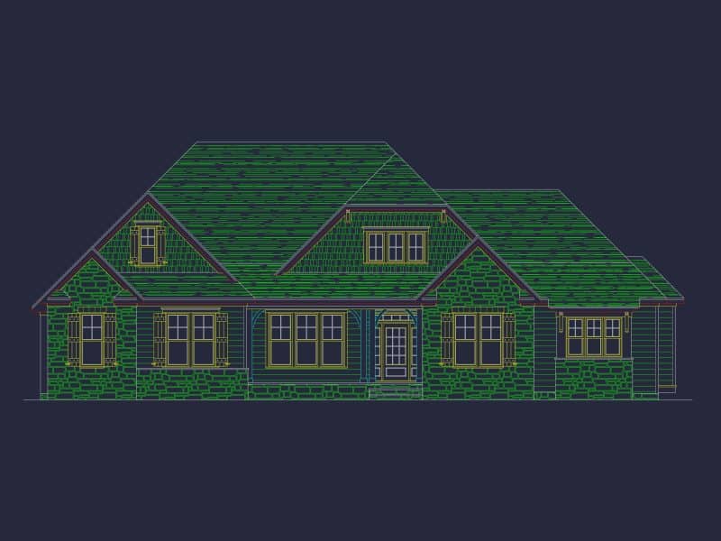 Stunning house Plan Blueprint with Floor Designs and CAD