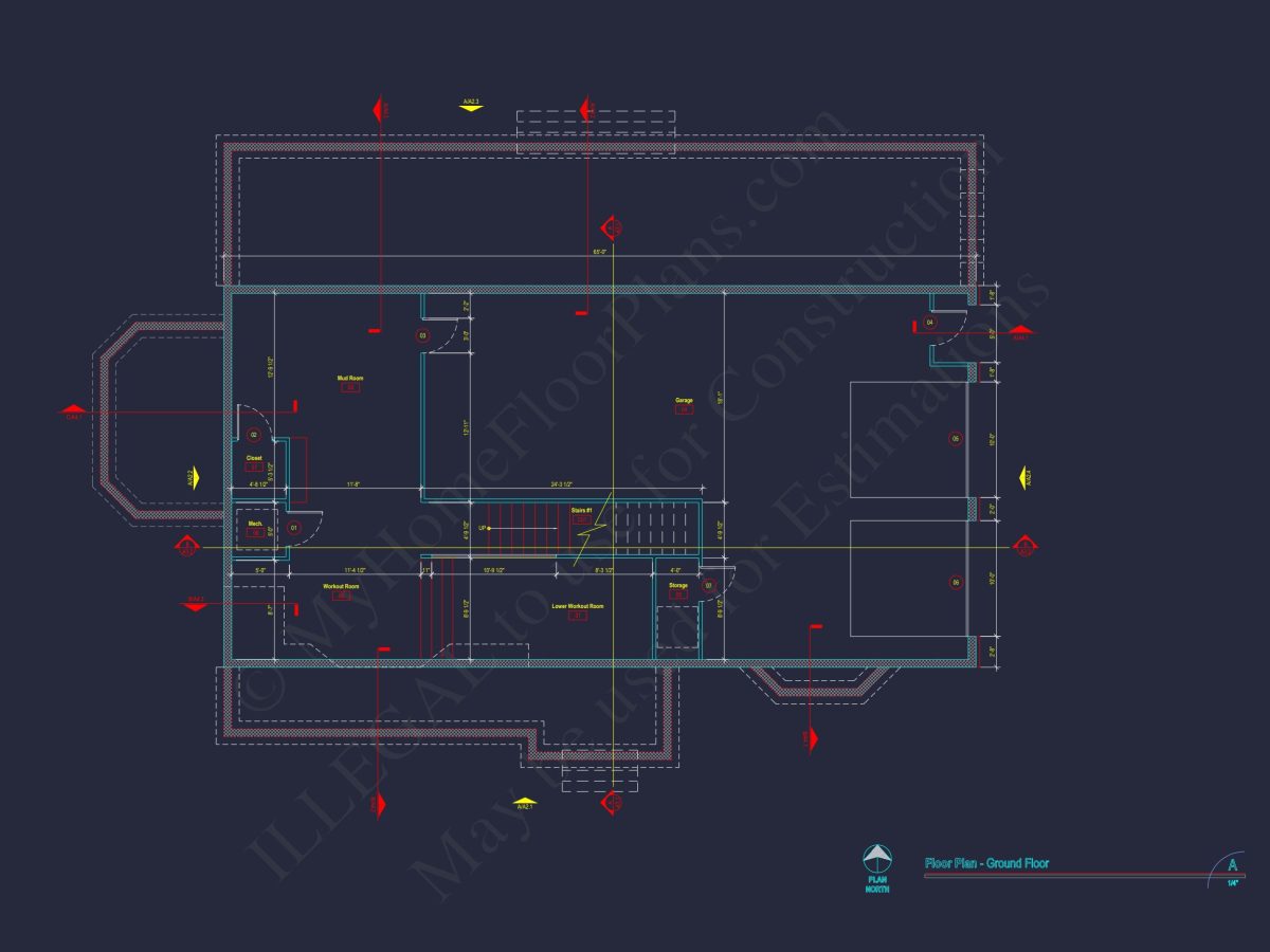Stunning house Plan with 3D Floor Blueprint CAD Designs