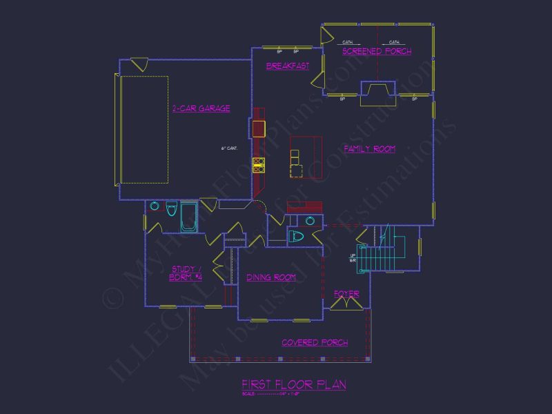 Stunning house Plan with CAD Blueprint