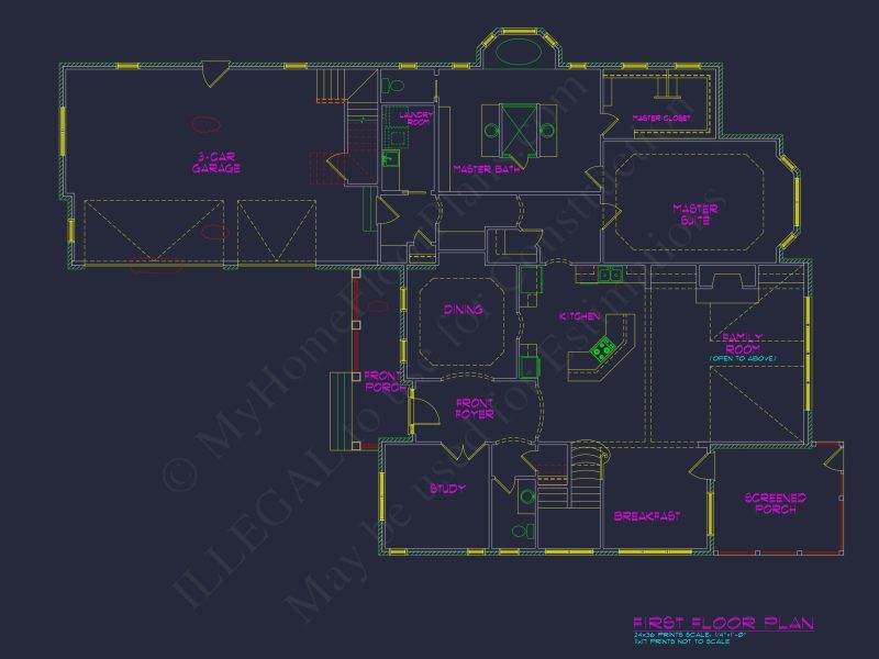 Stunning house Plan with Spacious CAD Blueprint Designs
