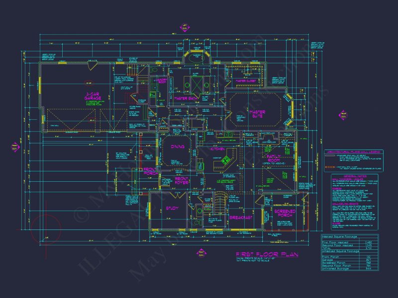 Stunning house Plan with Spacious CAD Blueprint Designs