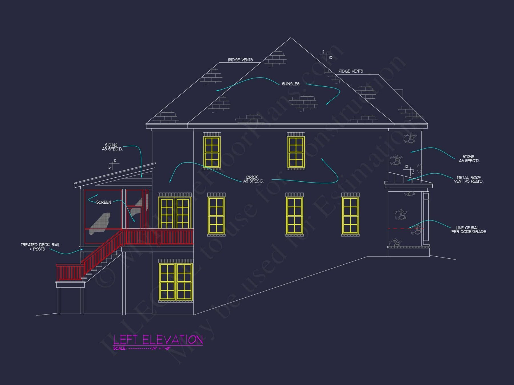 Stunning Traditional house Plan with 3.5 Floors and CAD Designs