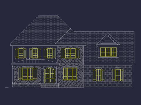 Stunning Traditional house Plan with 3.5 Floors and CAD Designs
