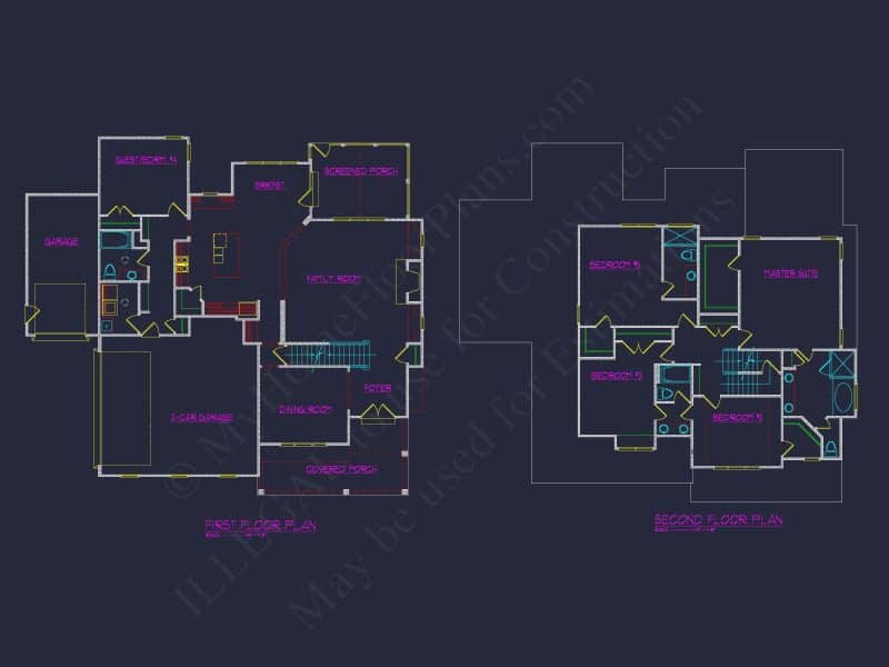 Stunning Traditional house Plan with 3.5 Stories and CAD Designs