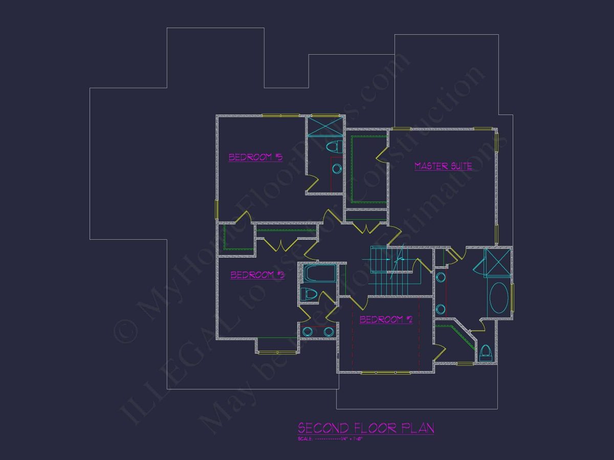 Stunning Traditional house Plan with 3.5 Stories and CAD Designs