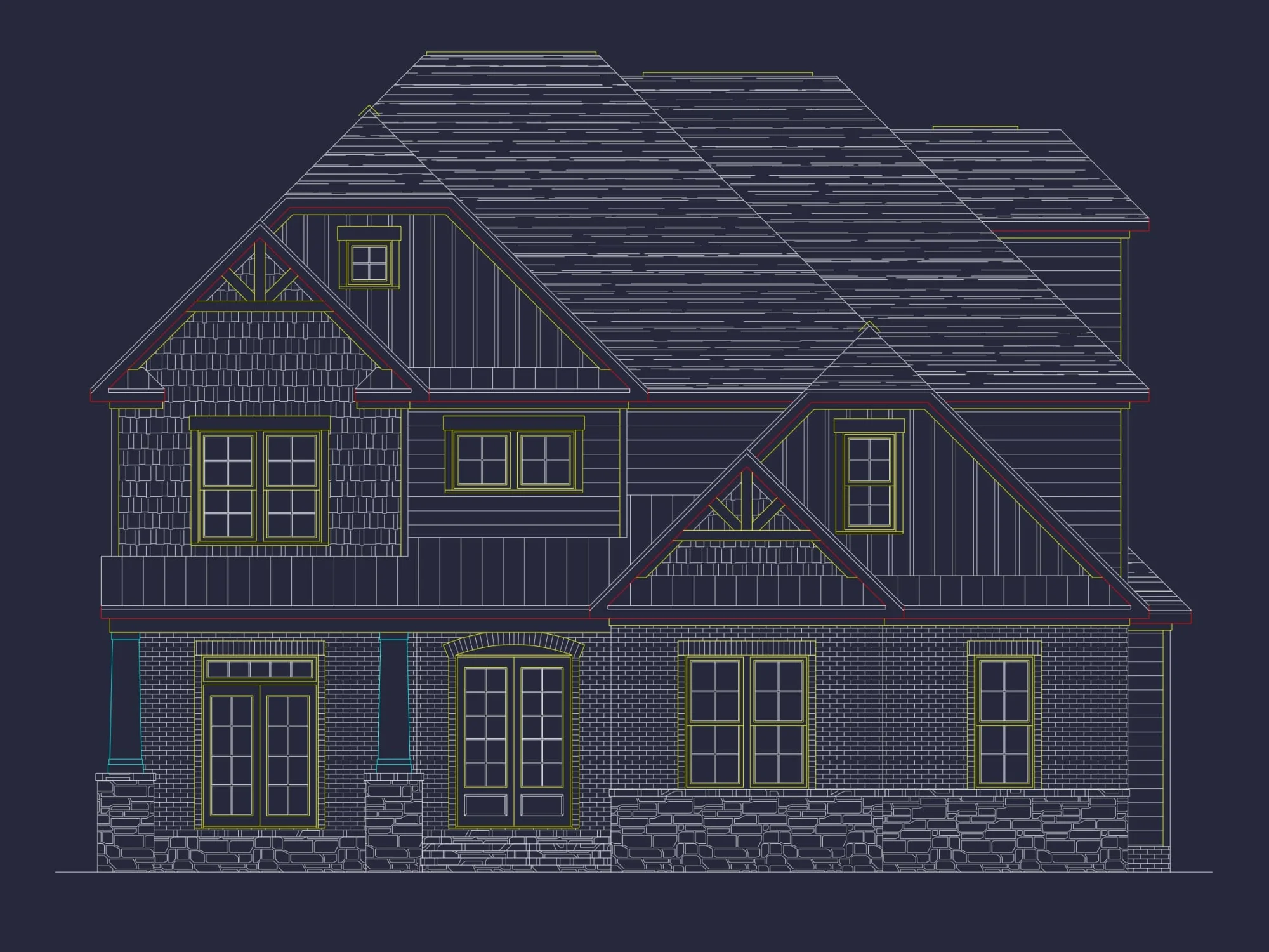 Stunning Transitional house Plan with 2 Stories & 4, 662 SF