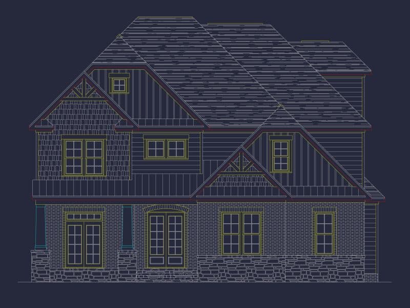 Stunning Transitional house Plan with 2 Stories & 4, 662 SF
