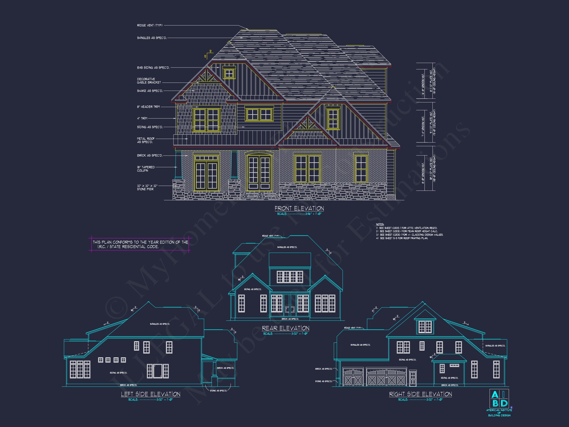 Stunning Transitional Home Plan with 2 Stories & 4,662 SF