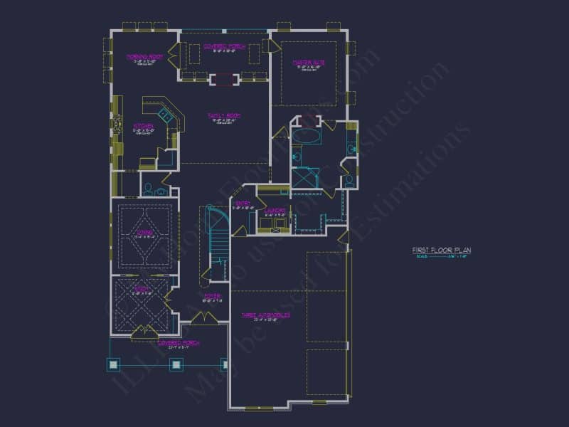 Stunning Transitional house Plan with 2 Stories & 4, 662 SF