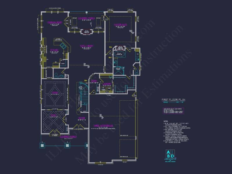 Stunning Transitional house Plan with 2 Stories & 4, 662 SF