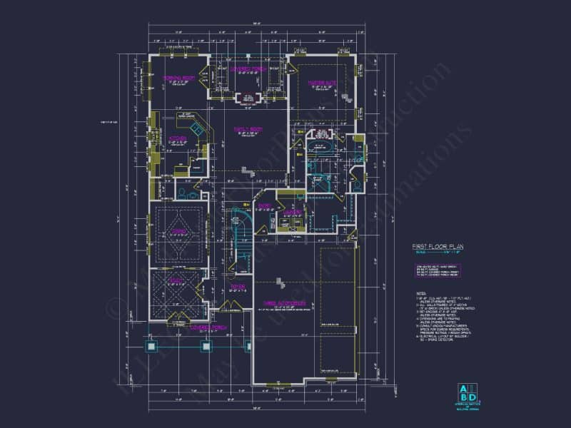 Stunning Transitional house Plan with 2 Stories & 4, 662 SF