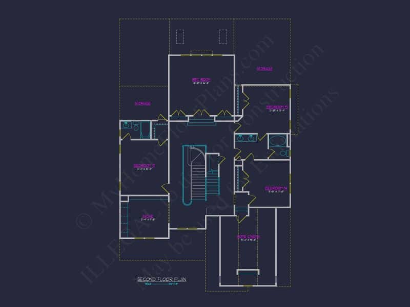 Stunning Transitional house Plan with 2 Stories & 4, 662 SF