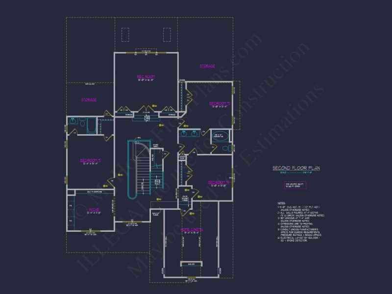 Stunning Transitional house Plan with 2 Stories & 4, 662 SF