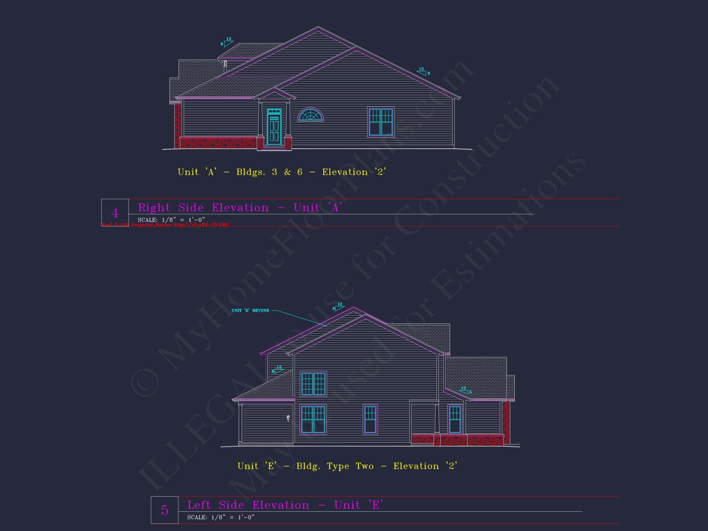 Stylish 2-Bedroom Townhome Blueprint - 2-Story CAD Design