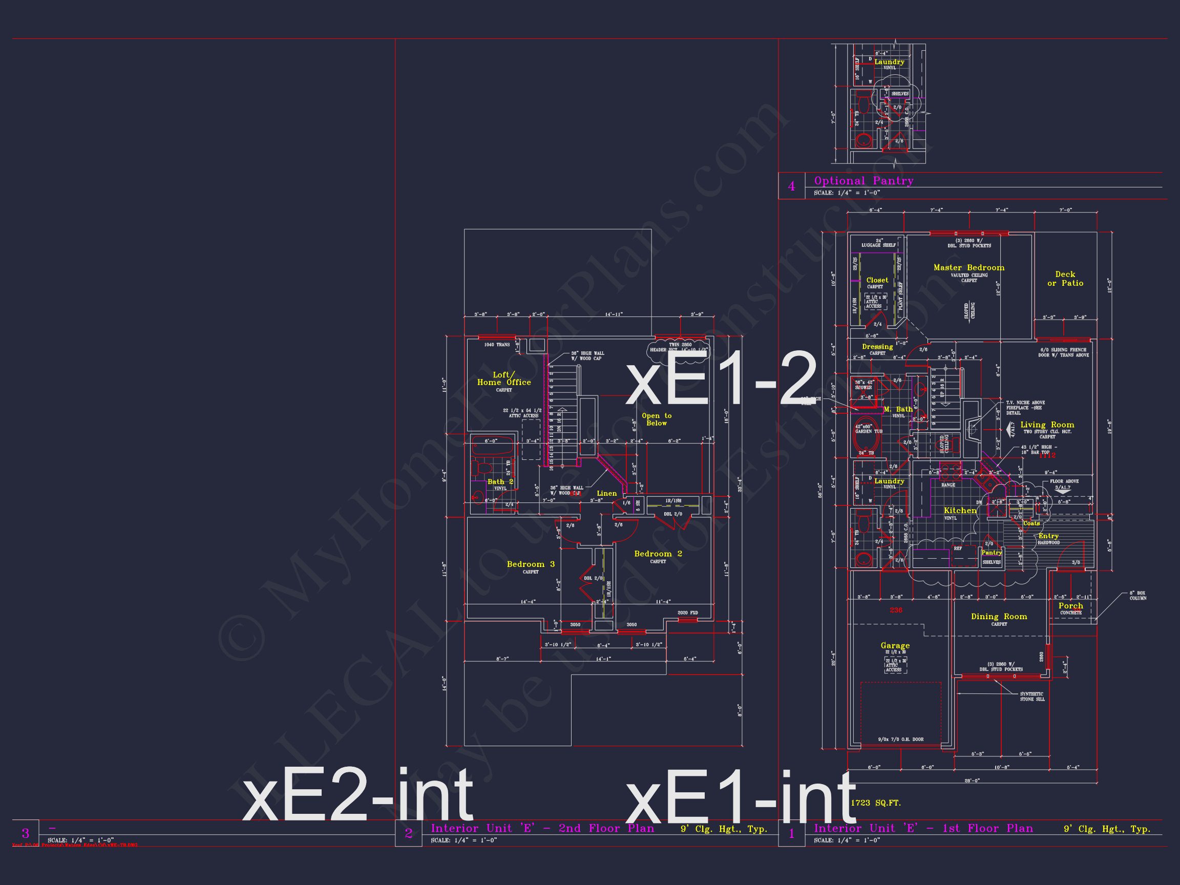 Stylish 2-Bedroom Townhome Blueprint - 2-Story CAD Design