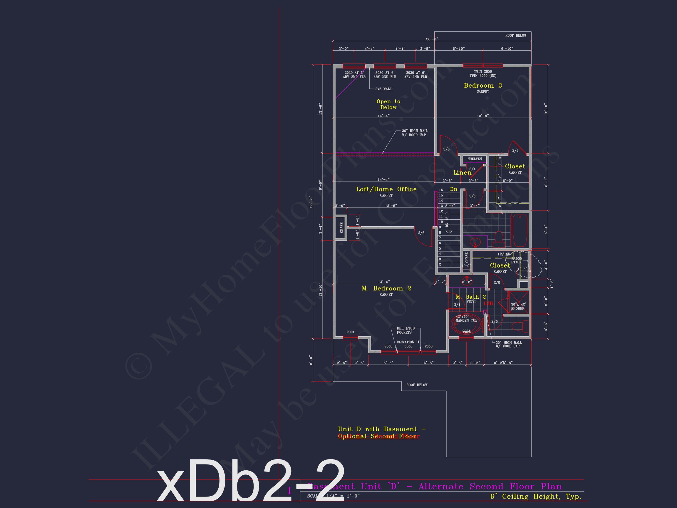 Stylish 2-Bedroom Townhome Blueprint - 2-Story CAD Design