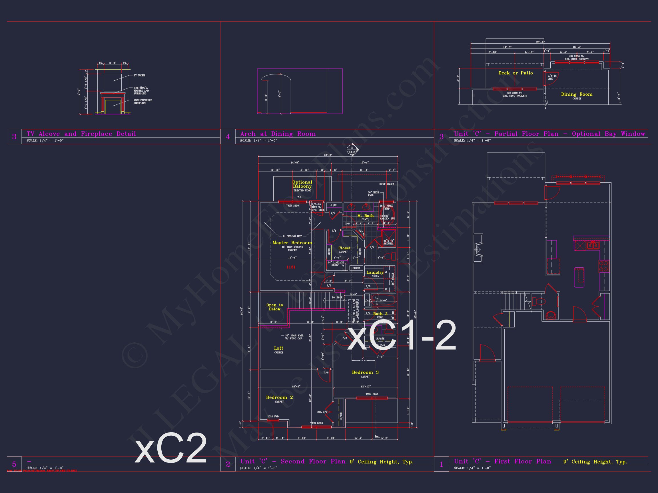 Stylish 2-Bedroom Townhome Blueprint - 2-Story CAD Design