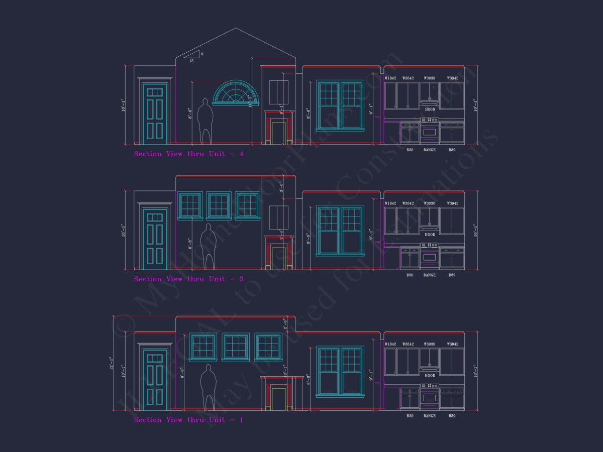Stylish 2-Bedroom Townhome Blueprint - 2-Story CAD Design