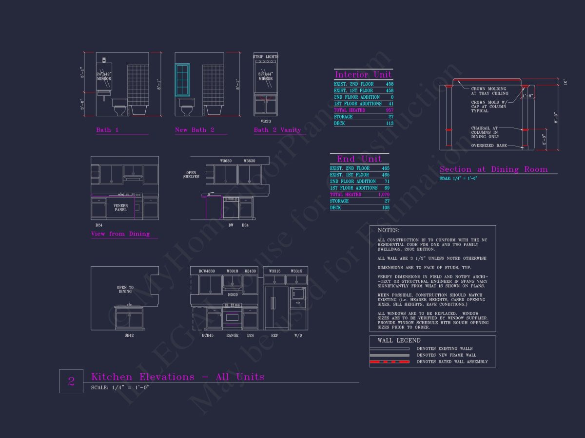 Stylish 2-Bedroom Townhome Blueprint - 2-Story CAD Design