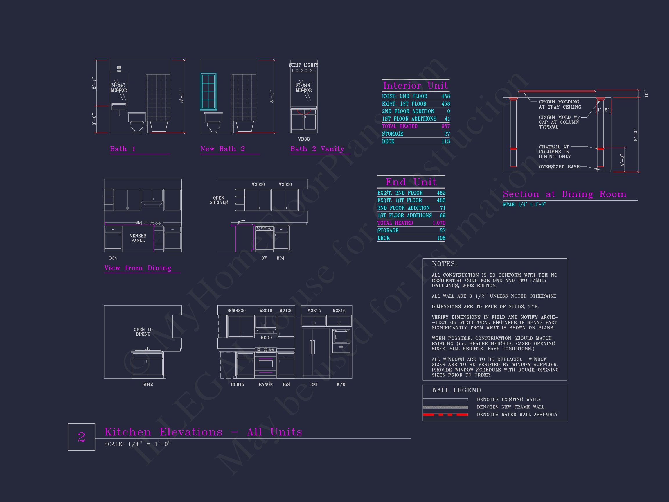 Stylish 2-Bedroom Townhome Blueprint - 2-Story CAD Design