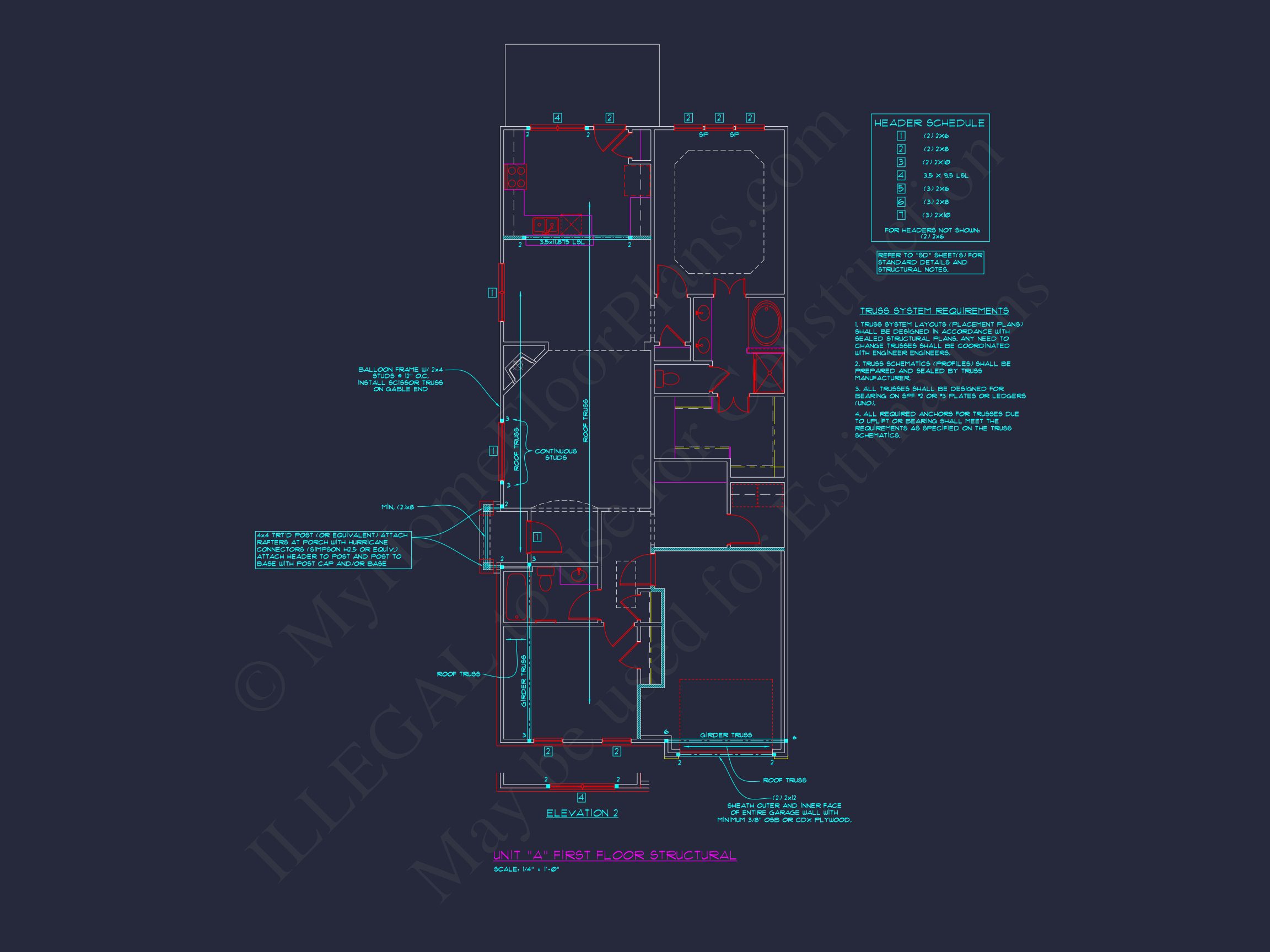 Stylish 2-Bedroom Townhome Blueprint - 2-Story CAD Design