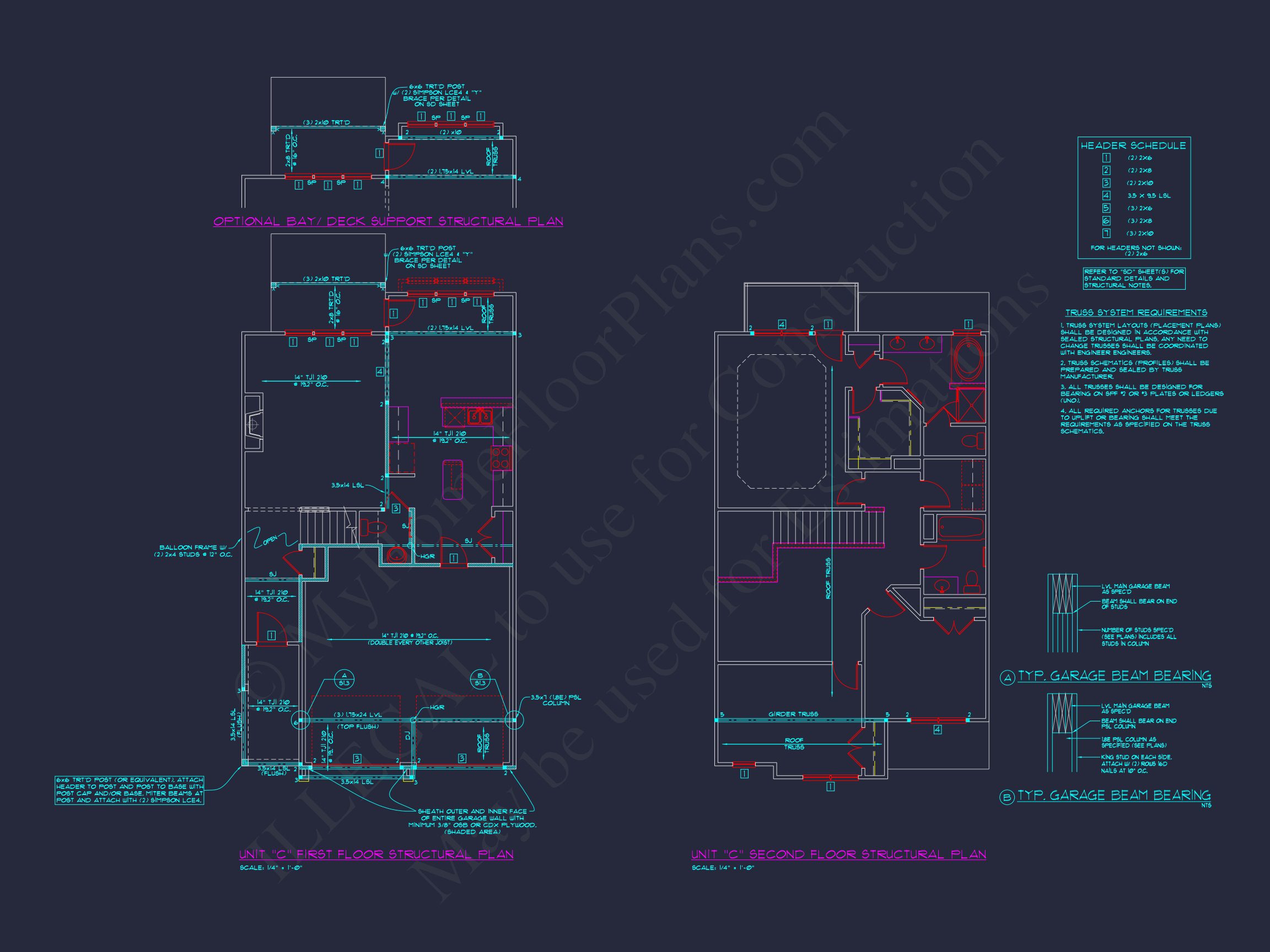 Stylish 2-Bedroom Townhome Blueprint - 2-Story CAD Design