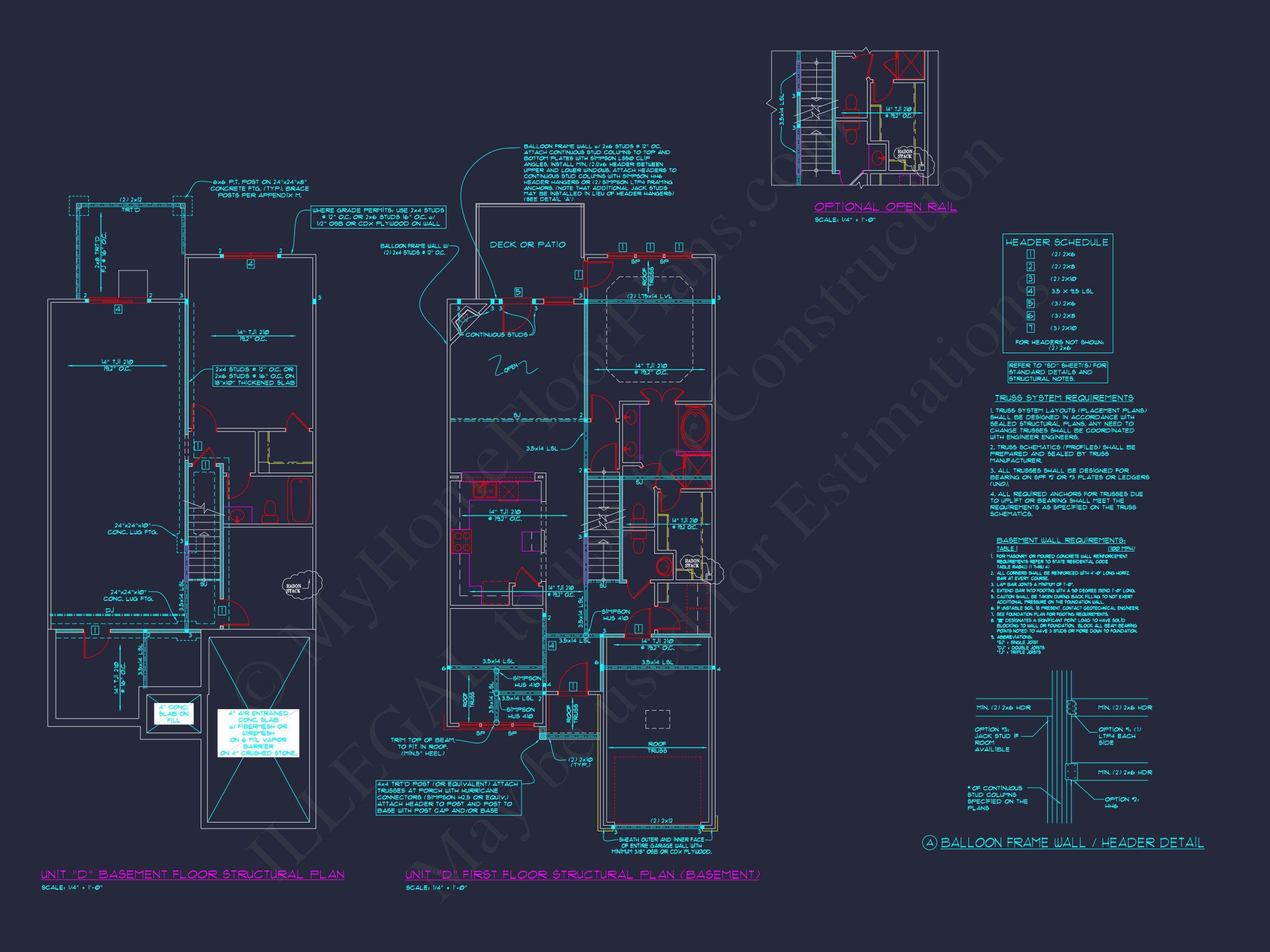 Stylish 2-Bedroom Townhome Blueprint - 2-Story CAD Design