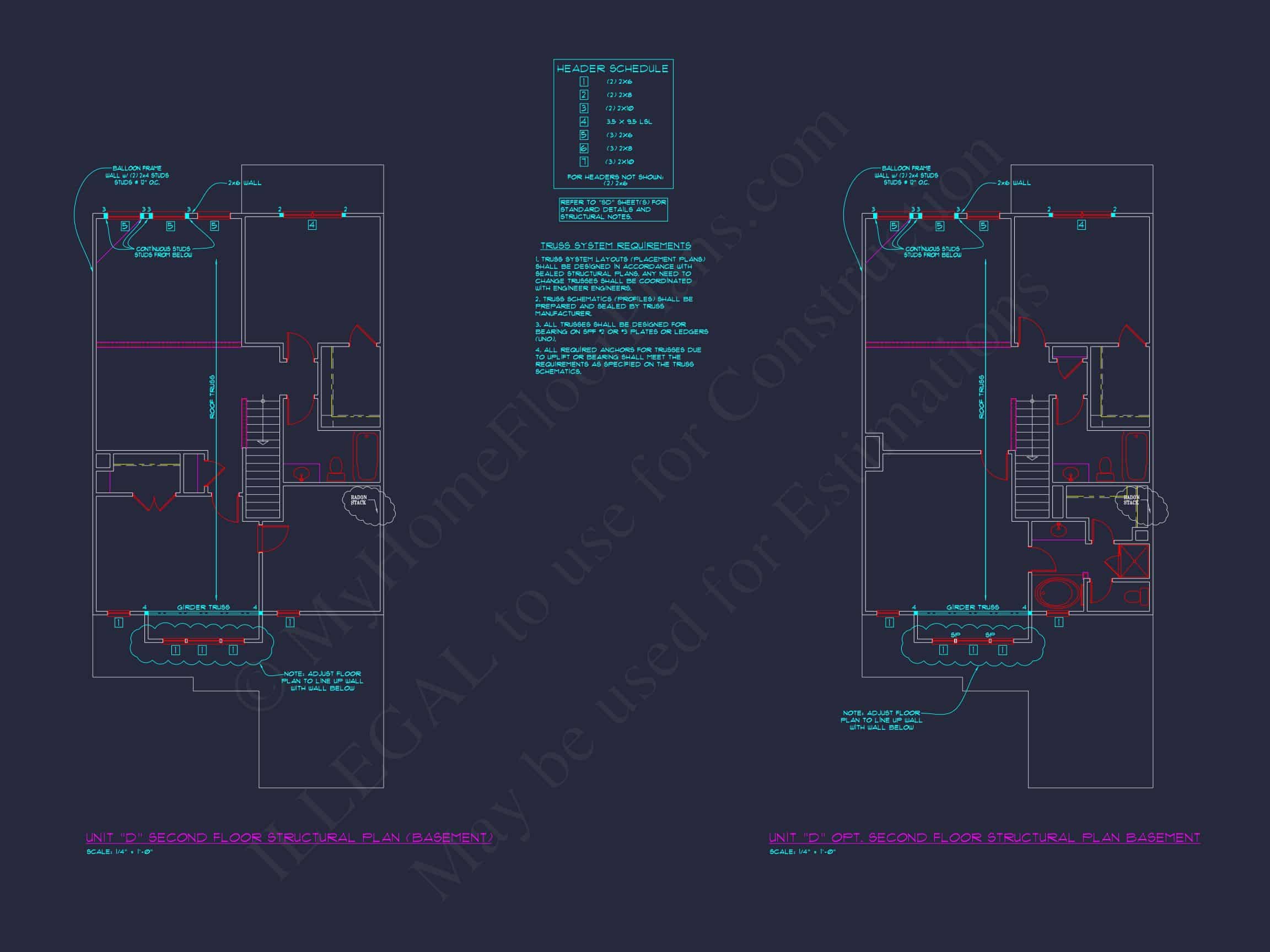 Stylish 2-Bedroom Townhome Blueprint - 2-Story CAD Design