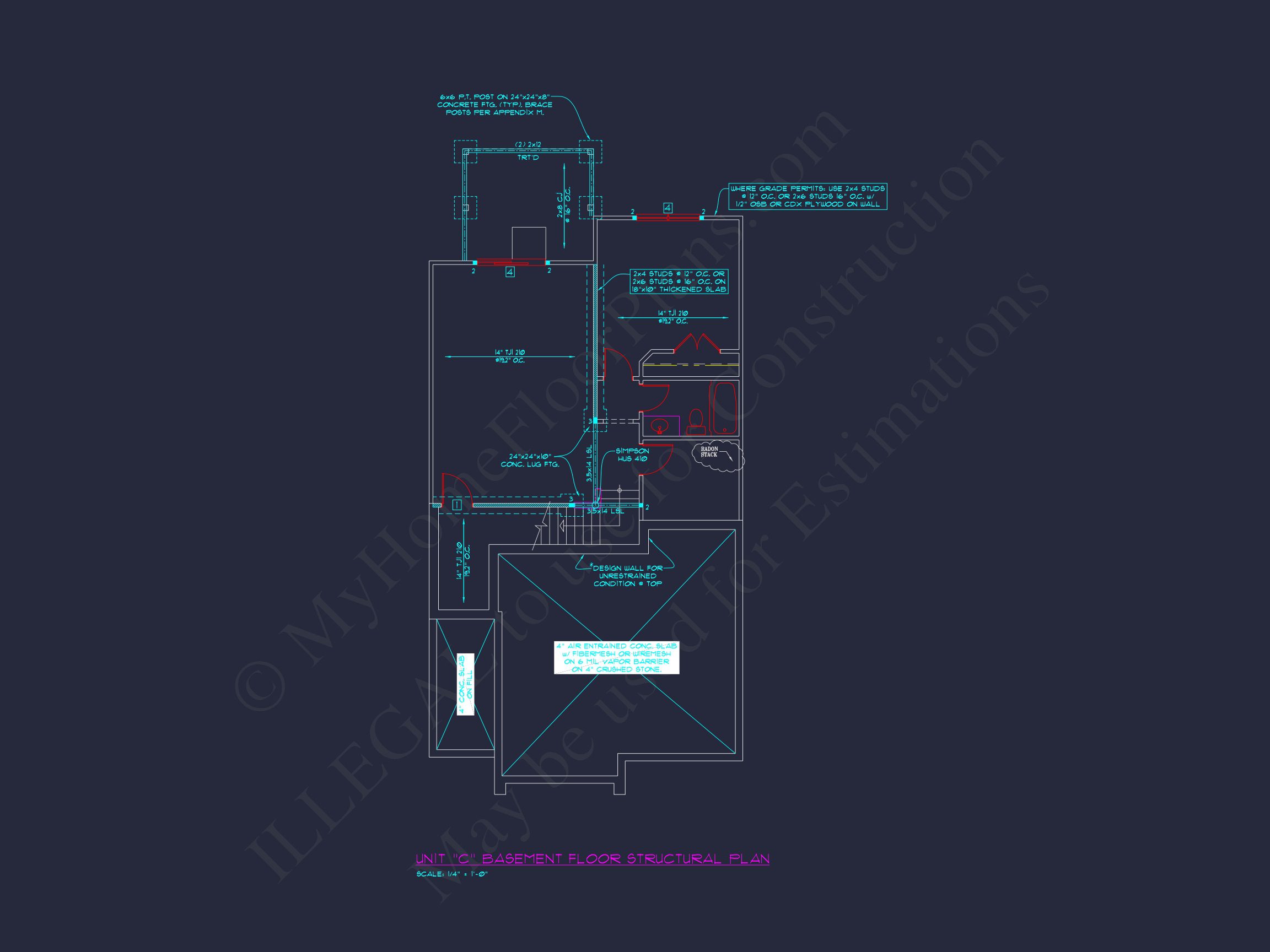 Stylish 2-Bedroom Townhome Blueprint - 2-Story CAD Design