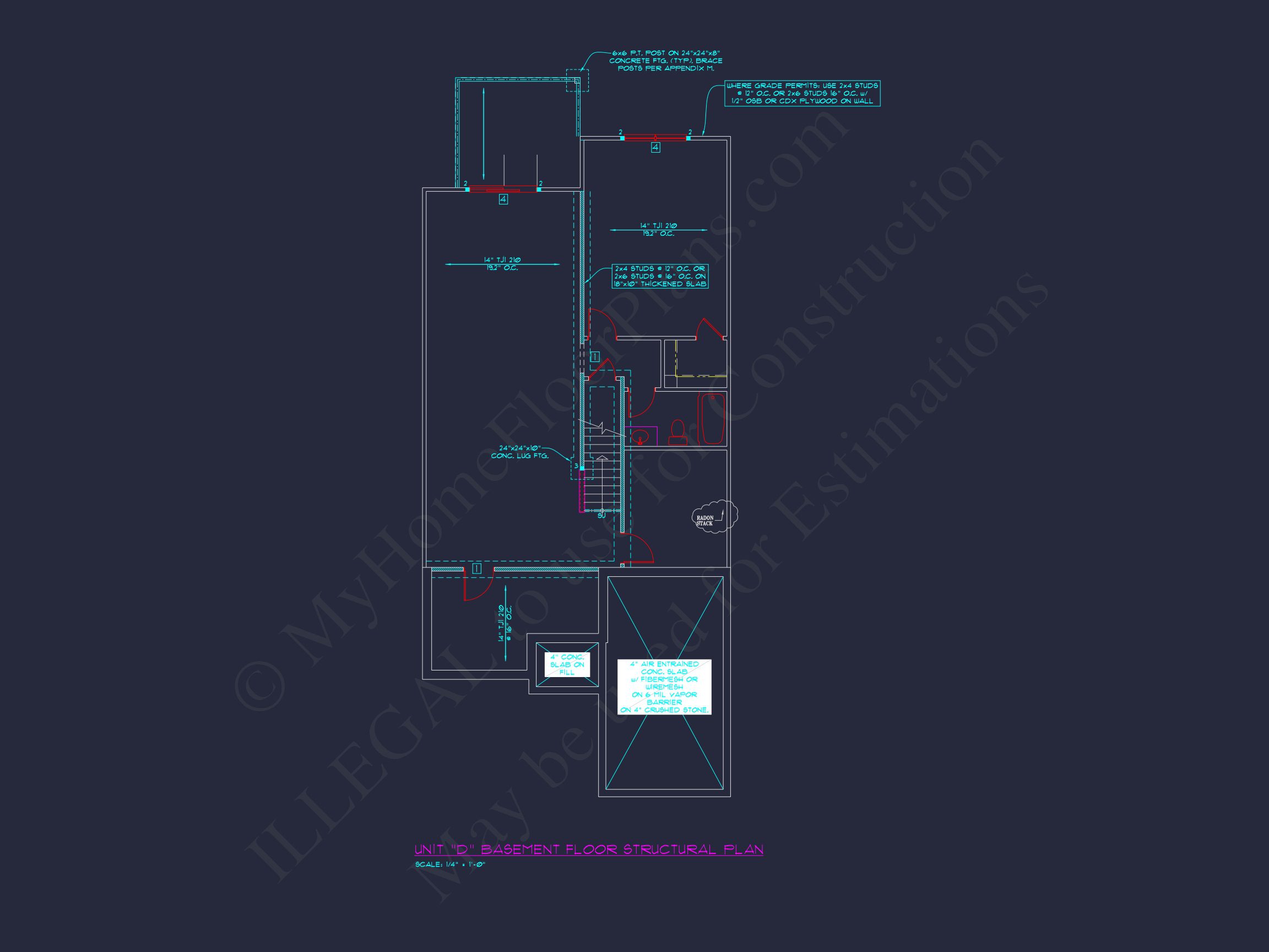 Stylish 2-Bedroom Townhome Blueprint - 2-Story CAD Design