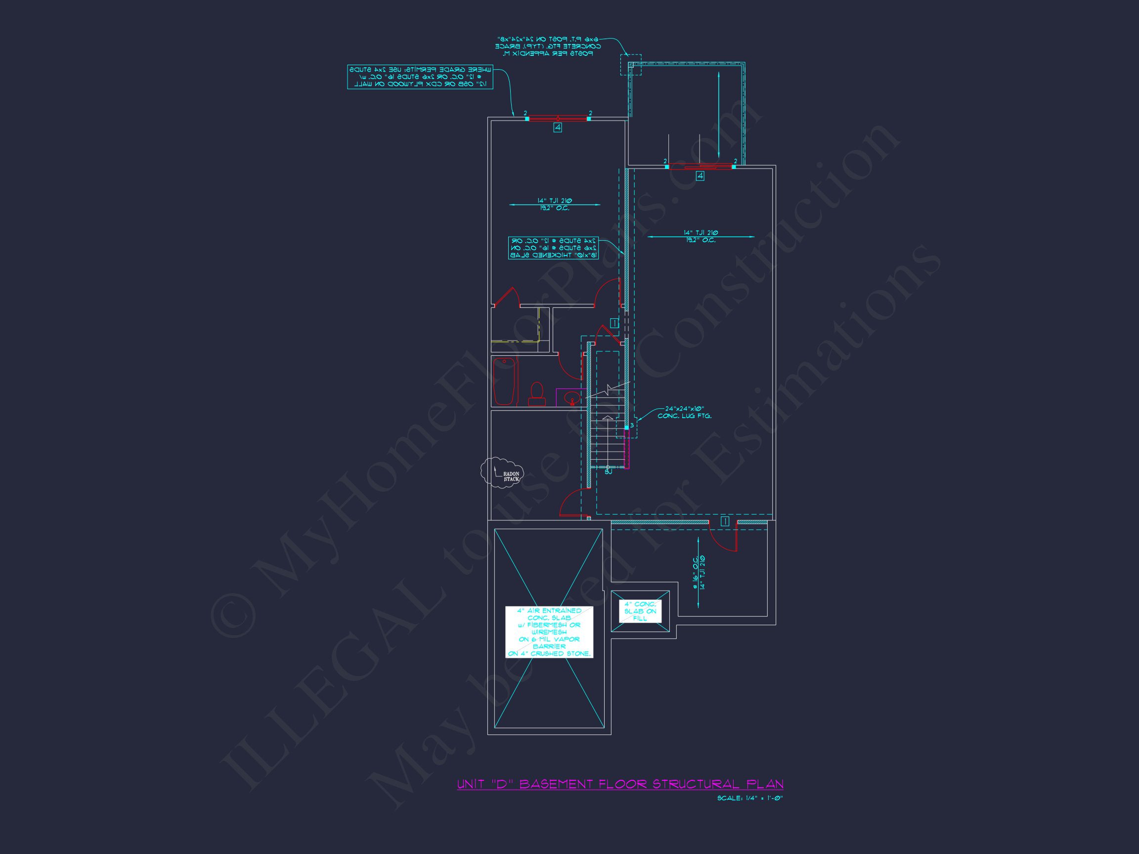 Stylish 2-Bedroom Townhome Blueprint - 2-Story CAD Design