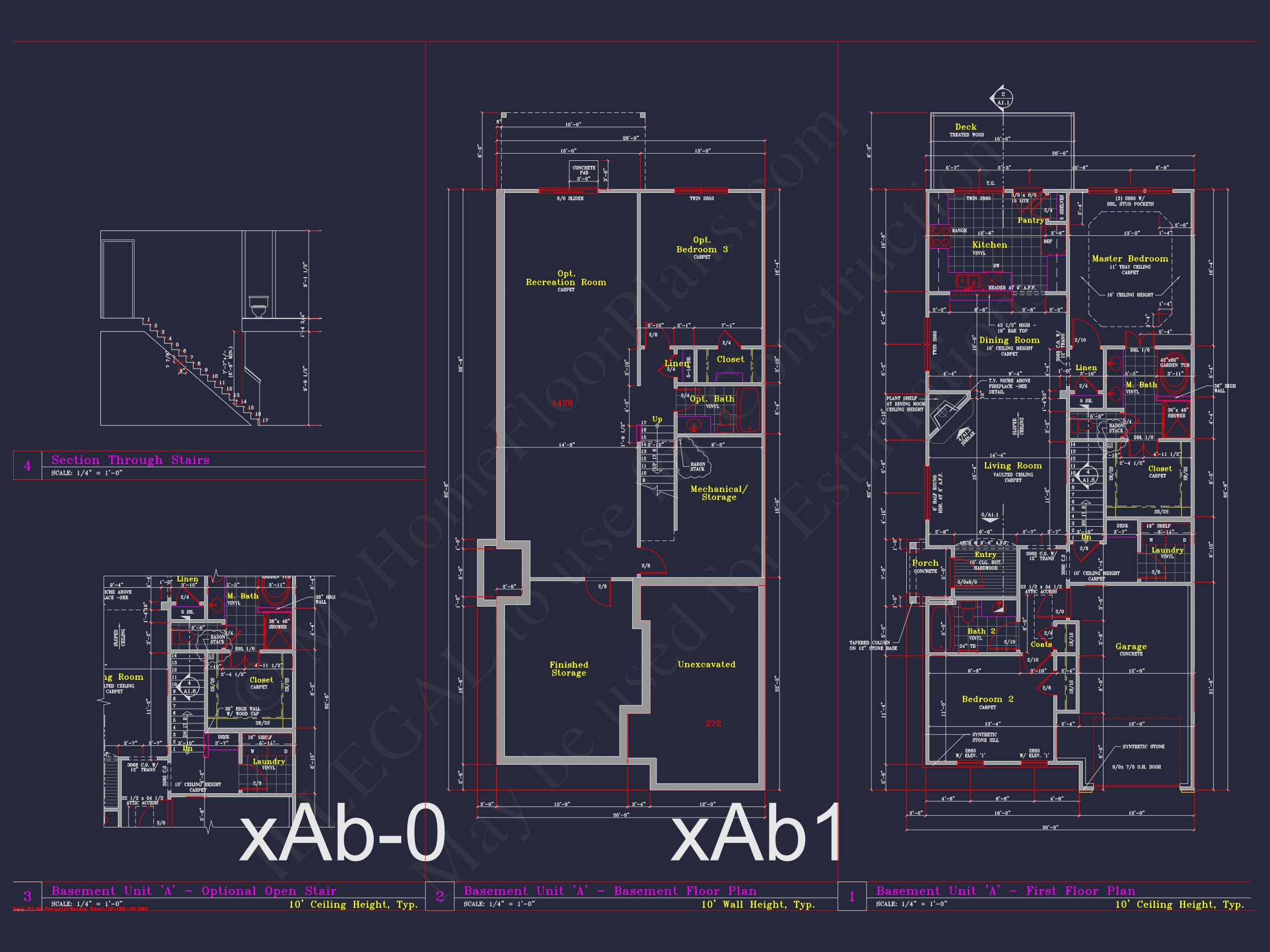 Stylish 2-Bedroom Townhome Blueprint - 2-Story CAD Design