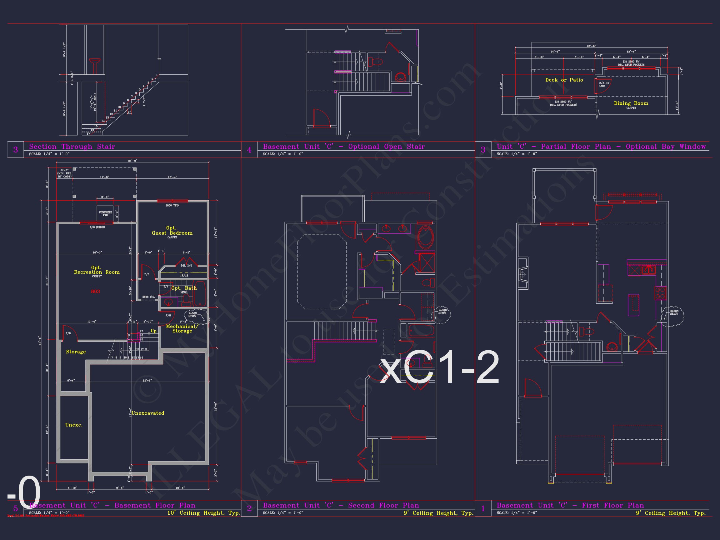 Stylish 2-Bedroom Townhome Blueprint - 2-Story CAD Design