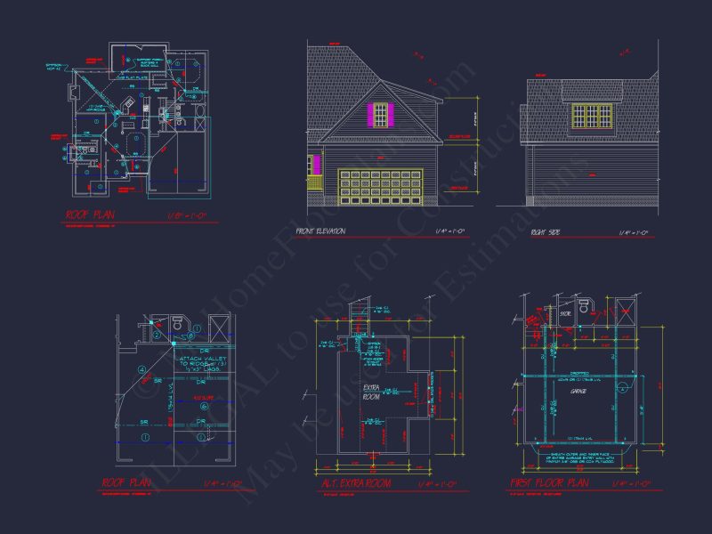 Stylish 2-Story house Plan with 3 Bedrooms, 2 Baths & CAD Designs