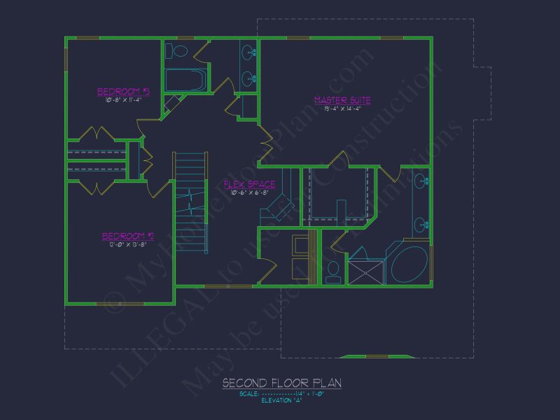 Stylish 2-Story house Plan with Detailed CAD Blueprint Designs