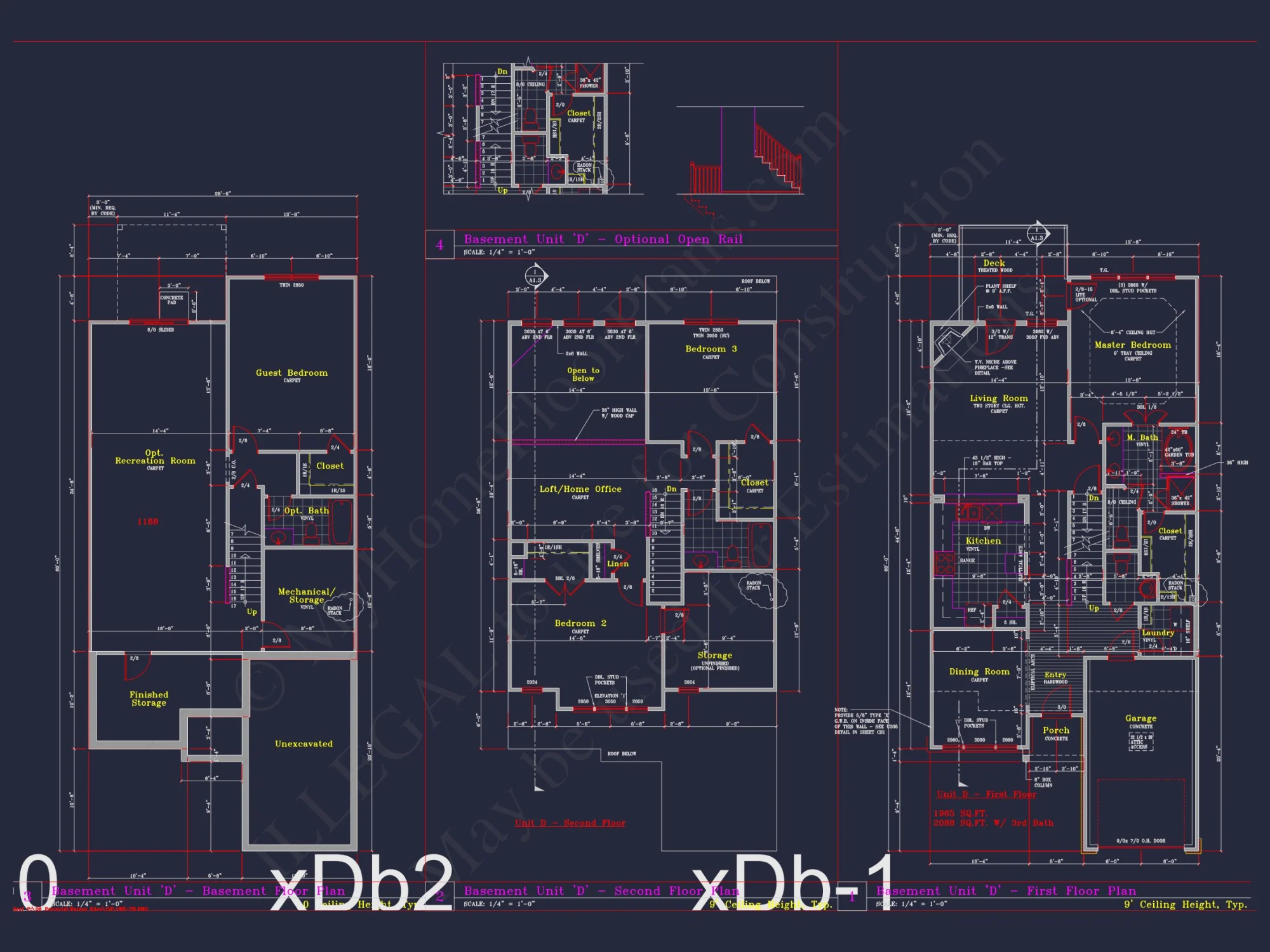 Stylish 3-Bedroom Townhome Plan with CAD and Blueprints