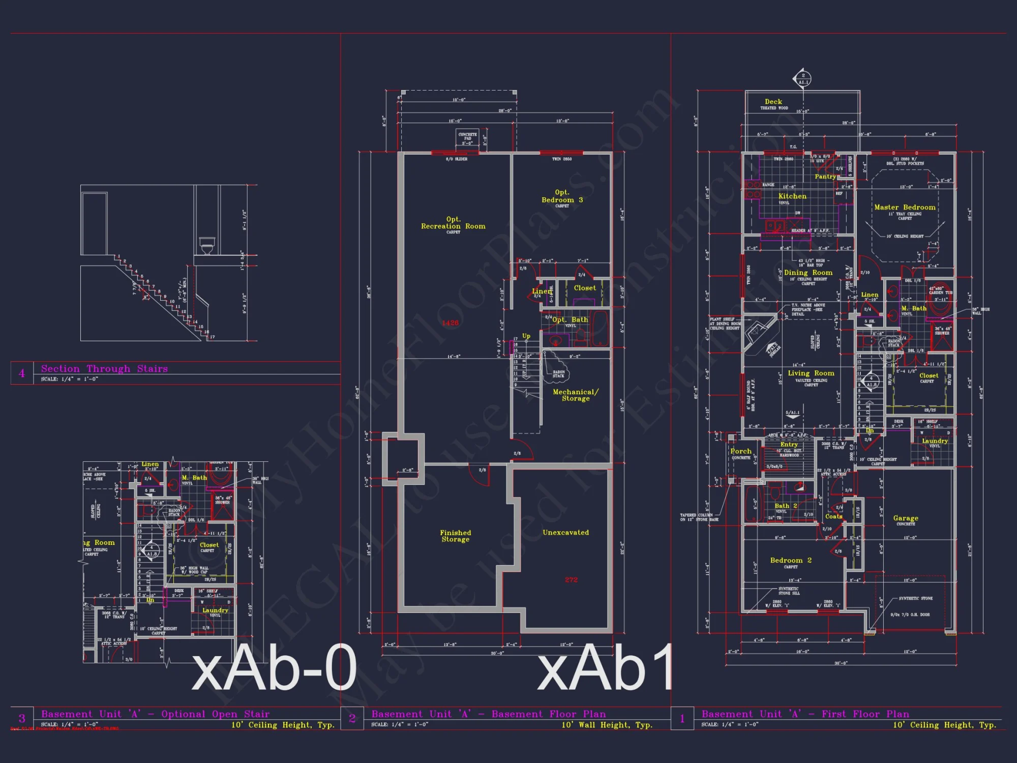 Stylish 3-Bedroom Townhome Plan with CAD and Blueprints