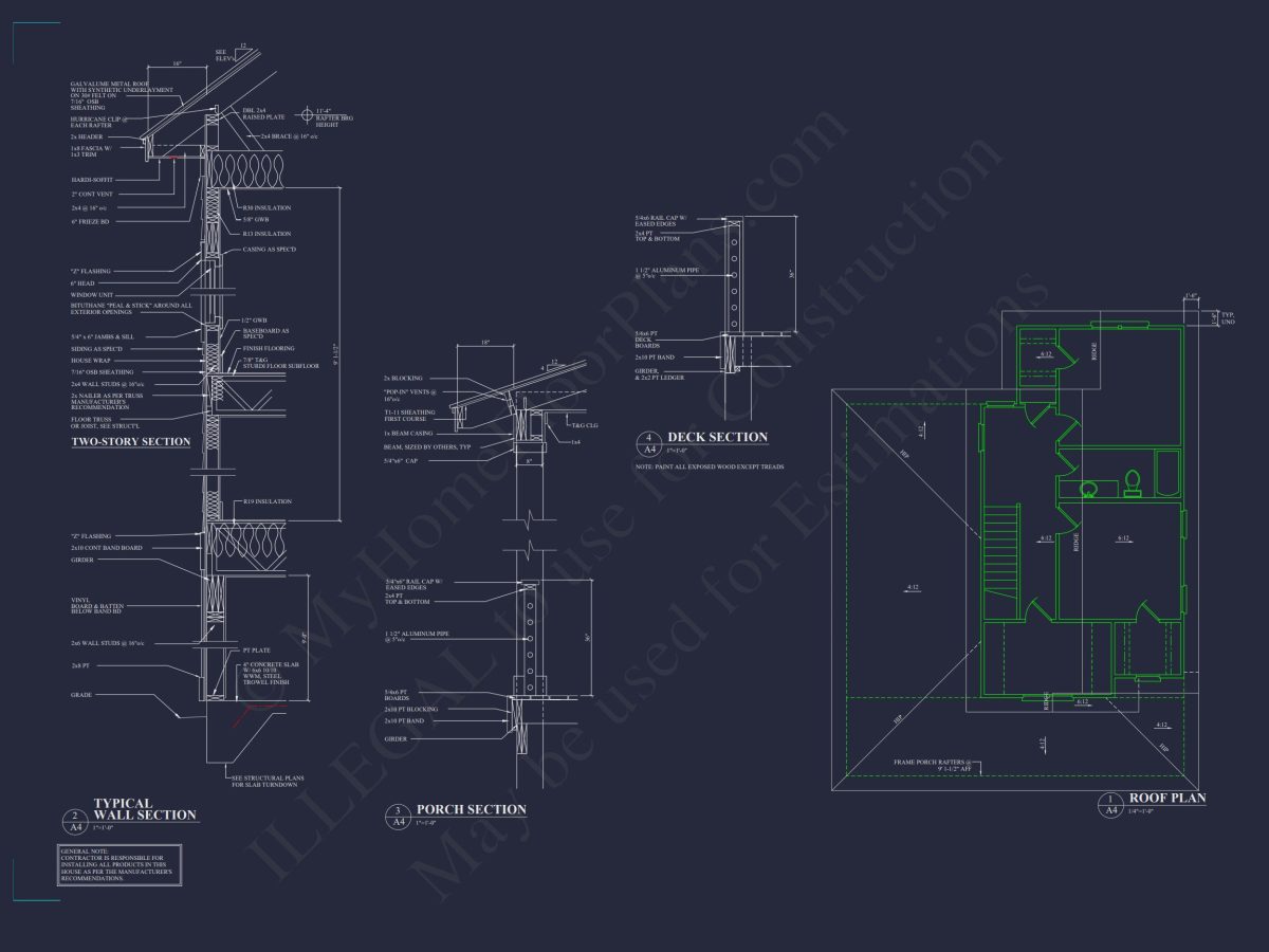 Stylish 3-Story Coastal house Plan with CAD Blueprint Designs